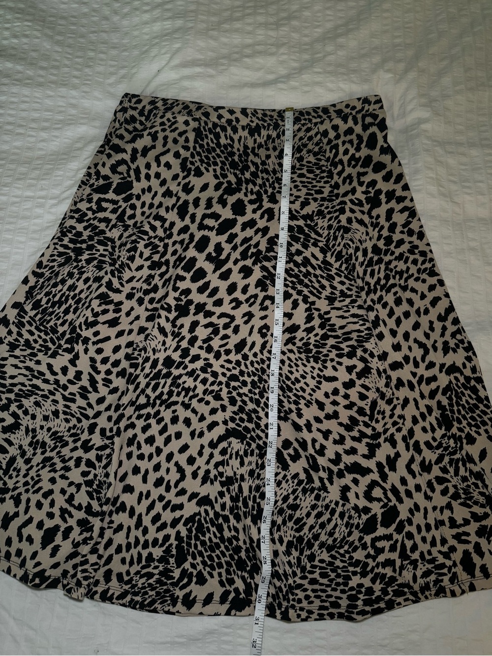 Jules & Leopold Beige and Black Animal Print A-Line Skirt - Picture 3 of 5